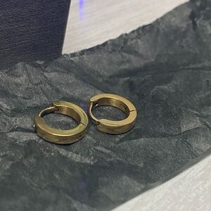 D Louise Gold Huggie hoops 14k plated